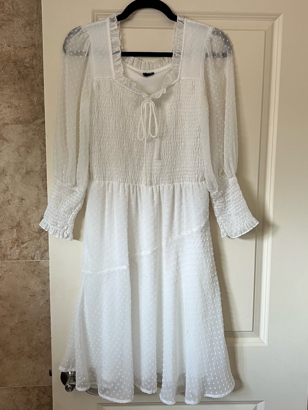 White Swiss Dot Dress